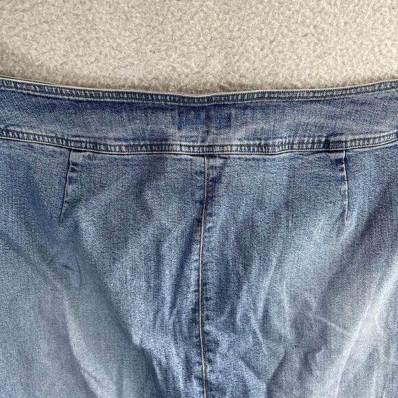 VTG Lauren Jeans LRL Denim Skirt Womens sz 18W Black Midi Aline Hong Kong READ - Picture 15 of 15